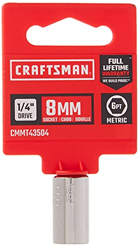 Image of CRAFTSMAN Shallow Socket, Metric, 1 /4-Inch Drive, 8mm, 6-Point (CMMT43504)