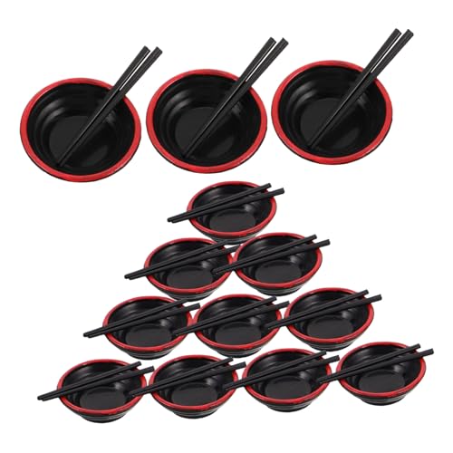 FELTECHELECTR 20 セット風ミニラーメン碗と箸 ドールハウス用リアルな和食器 ミニプレート付き 向けおままごと遊び 知育 キッチンアクセサリー