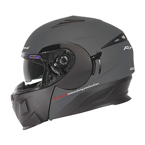Scotland Casco Modulare Force02.3, Nero Opaco/Grigio, Taglia XL