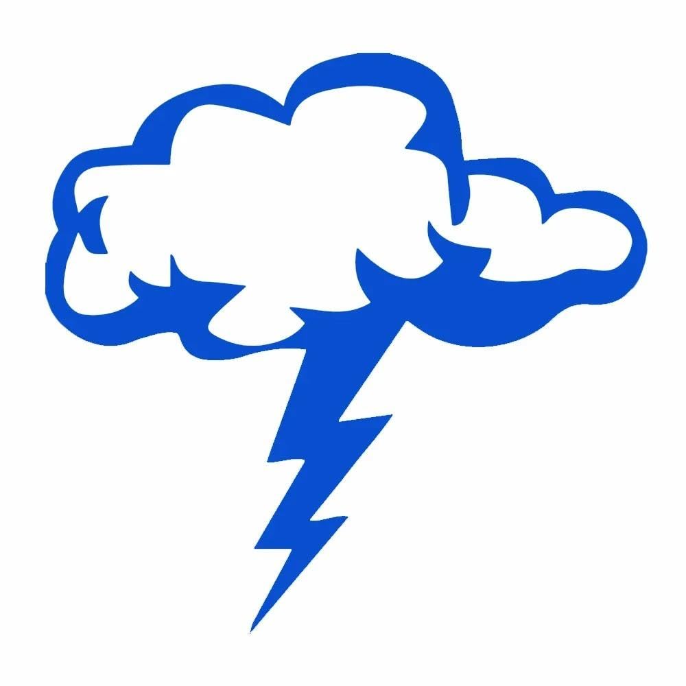 Auto Accessory Loverly Clouds and Lightning Vinly Decal Cool Car Window(Biue,15cm)
