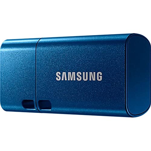 Image of SAMSUNG Type-C USB Flash Drive, 128GB, Transfers 4GB Files in 11 Secs w /Up to 400MB /s 3.13 Read Speeds, Compatible w /USB 3.0 /2.0, Waterproof, 2022,Blue