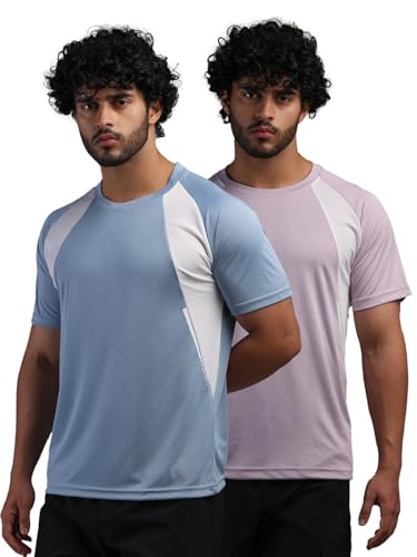 Image of CHKOKKO Gym Tshirt for Men Workout Regular Fit Sports Activewear Man Tshirts with Round Crew Neck and Half Sleeves for Yoga Running&Outdoor Activities