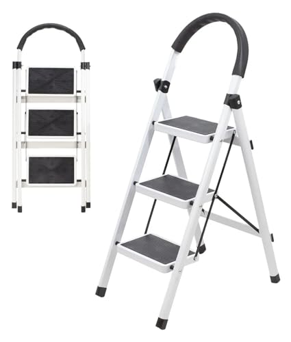 Consejos para Comprar Escaleras de Aluminio Walmart , tabla con los diez mejores. 47 SELECTSHOP Escalera De Tijera Escalera Tubular Escalera Plegable Hecha de Acero Inoxidable Escalones Y Patas Antideslizantes Altura (3 Escalones)