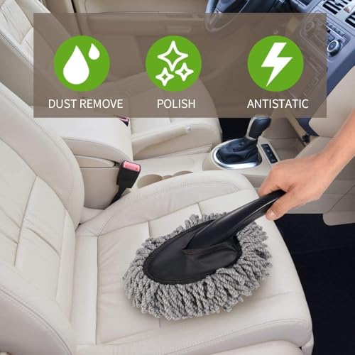 Image of SHAYONAM 6 PCS - 3in1 Car Vacuum Microfiber Car Duster Kit|Interior & Exterior Car Cleaning Detailing Tool|Scratch & Lint Free, Pollen Removing|Extendable Long Handle Duster(6 Item Combo) /*-