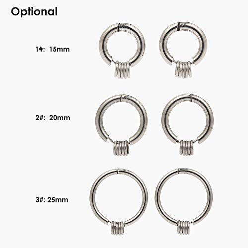 Btuty 1 Par de Prata Em Aço Inoxidável Brincos de Argola Pequeno Círculo Rodada Frisado Brinco Para
