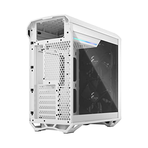 Image of Fractal Design Torrent Compact White - Clear Tint Tempered Glass Side Panel - Open Grille for Maximum air Intake - Two 180mm PWM Fans Included - Type C - ATX Airflow Mid Tower PC Gaming Case