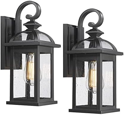 Darkaway Outdoor Lights Fixtures Wall Mount, Outdoor Wall Sconce Lights with Seeded Glass Waterproof Outside Exterior Lights Fixture for House, Front Porch, Patio (2 Pack)