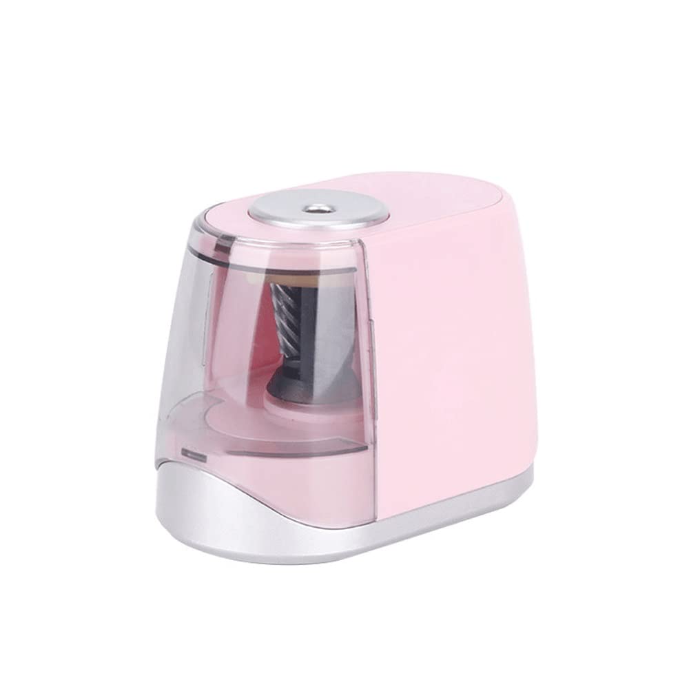 Affilatrice elettrica, motorino e Lama elicoidale for impieghi gravosi a matite affilate veloci (6-8mm), Portatile a Scuola in Classe Ufficio casa (Color : Pink)