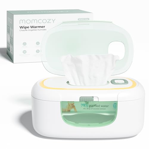 Image of Momcozy New Baby Wipe Warmer, Large Capacity Wipe Dispenser Compatible with 60-80pcs,10-Min Fast Heating,4 Temperature Modes,Innovative Spring Design,Silicone&Top Seals,Even Heating,3-Level Nightlight