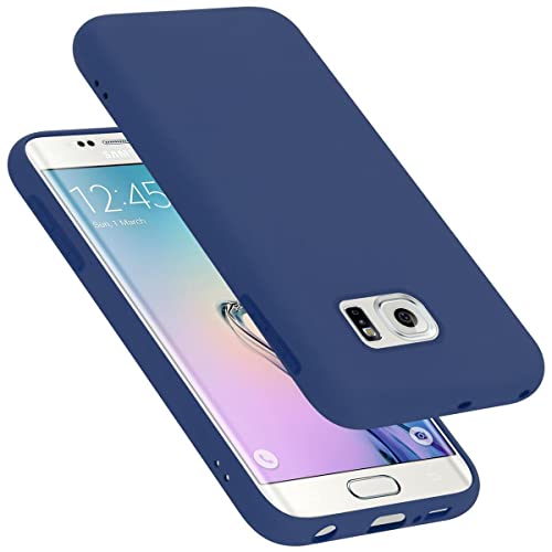 Cadorabo Funda de Silicona Compatible con Samsung Galaxy S6 Edge Plus, Funda Protectora de Cuerpo Completo para Galaxy S6 Edge Plus  Resistente a arañazos y Golpes Fina Funda de TPU   Liquid Azul