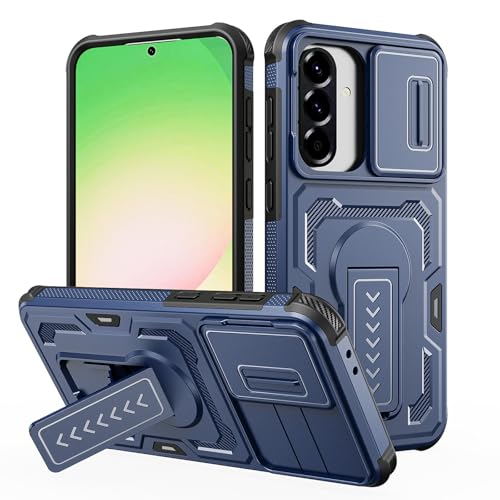 Coque rigide en silicone bleu pour Samsung Galaxy A56 5G avec support béquille