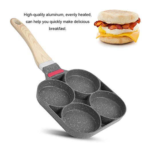 Non-Stick Frying Pan with 4 Hole, Omelet Burger Pancake Pan Induction Hob Compatible for Breakfast Home Cooking (Open-Fire Induction Cooker Type) 5 Gallery Image