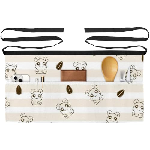 Demi-tablier pour cuisine et pâtisserie multicolore avec 3 poches Lot de 3 pour la maison