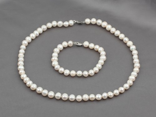 TreasureBay Set Collana e Bracciale Perle