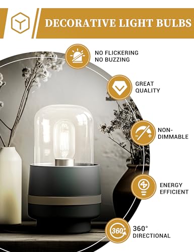 Image of DORESshop LED Edison Bulbs 6 Pack,4W Antique LED Filament Bulbs,Daylight | 40W Equivalent,E26 Base,T45 LED Bulb with Clear Glass,4000K Non Dimmable