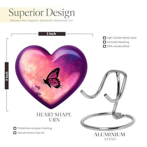 Image of Butterfly Urn Small Keepsake Urn for Ashes Adult Male & Female 3 Inch 4 Qty | Mini Burial Urns for Women Human Remains Mom & Dad