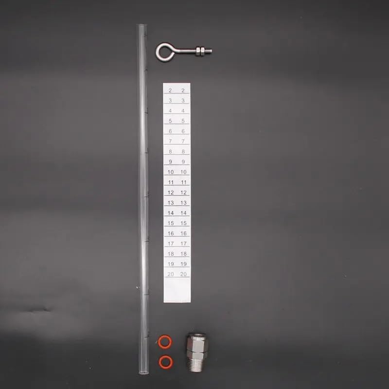 PC Tube Homebrew Kettle Sight Gauge Kit-1/2"MPT Brewer Design 1/2" Polycarbonate Tubing(20inch 51cm Tube)