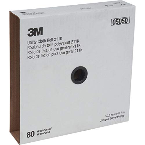 3M 211K Coated Aluminum Oxide Shop Roll - J Weight - 2 in Width x 50 yd Length - 05050 [Price is per ROLL]