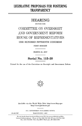 Legislative proposals for fostering transparency