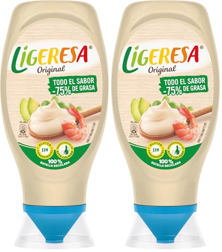 Ligeresa Salsa Bocabajo Original, 430 ml (Paquete de 2)