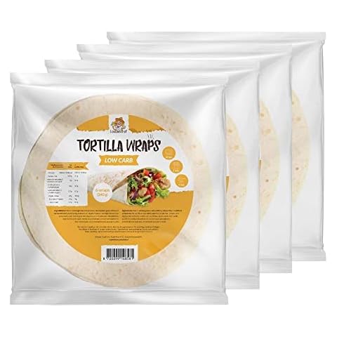 Lowcarbchef - Tortilla / Wraps - 4er Pack (4x240 g) - Low Carb & Keto - Nur 4,4 g Kohlenhydrate pro Wrap Cover