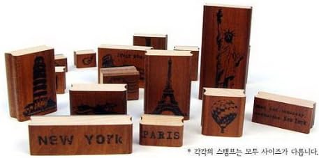 Wooden Rubber Stamp Box Set - Travel Around the World - 15 Pcs
