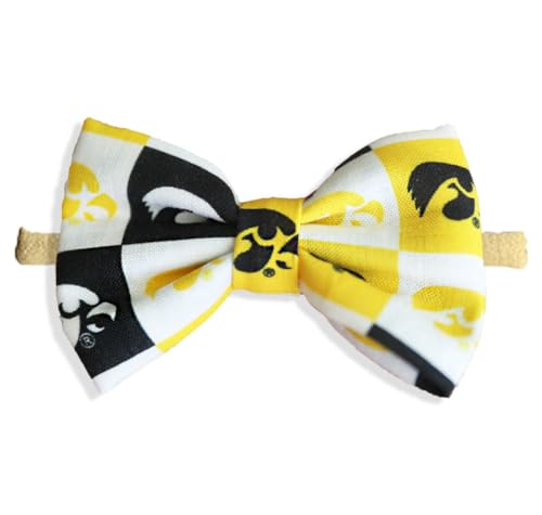 University Of Iowa Hawkeye Baby Girl To Toddler Nylon Headband Bow - Made In USA