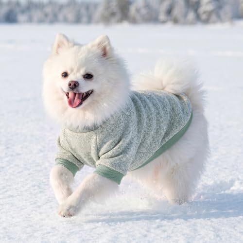 Image of 1 Pack Dog Sweaters for Small Dogs Girl Boy Winter Fleece Clothes Warm Soft Dog Sweatshirt Outfit for Dogs Cats Pet Apparel