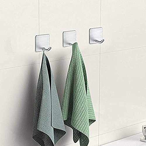 Image of Golden bird Adhesive Wall Hooks for Hanging Hold Strongly, Reusable Adhesive Hooks for Wall, Multi-Surface Damage Free Hooks for Hanging Stainless Steel Waterproof (Silver, 8)