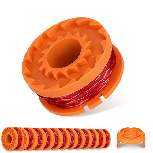 GAVAER Replacement Spool Compatible with Worx Trimmer line spools,10ft 0.065" Replacement Autofeed Spool for Worx Trimmer WA0004,WA0010,13-Pack Worx Replacement spools (12 Spools,1 Spool Cap)