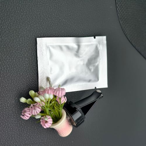 Image of Set of 4 Cute Flower Bouquet Car Air Freshener Vent Clips, Mini Artificial Flowers for Car Air Vent Decoration, Auto Interior Dashboard Ornament Accessories (Jasmine)