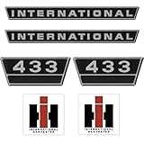  IHC International 433 Schwarz Silber Groß Schlepper Traktor Aufkleber Klebefolie