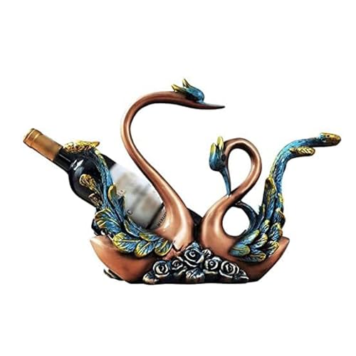 Hja Boutiques UK Botellero Estante para Botellas de Vino de Cisne Retro, Estante de exhibición para Vino, Estante para Vino, encimera Independiente, Estante Botellero para Champaña