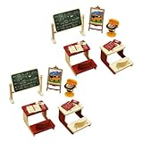 Modèles de mini maison : le décor d'accessoires de salle de classe est fait de bons matériaux et dispose de fournitures de poupée
