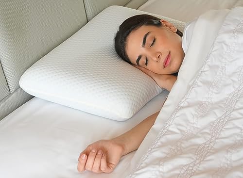 Image of Cervical Contour Memory Foam Pillow for Bed Sleeping,Orthopedic Pillow for Neck Pain,Sleepers,Zip Cover (26 X 15 X 5.5 INCH) Bed Pillow-Queen