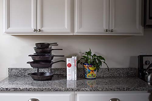 Lodge 5-Tier, Kitchen and Pantry Cast Iron Cookware Storage Organizer, Steel Construction, Matte Black