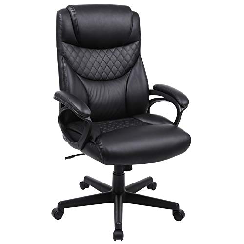 Preisvergleich Produktbild SONGMICS ergonomischer Bürostuhl, Chefsessel, 360° Drehstuhl schwarz OBG23BK