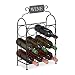 Relaxdays Regał na wino, 9 butelek, dekoracyjny stojak na wino do kuchni i salonu, metalowy, wys. x szer. x gł. x gł. x wys. x gł. x 34 x 17,5 cm, czarny