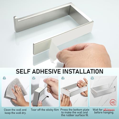SAYAYO Toilettenpapierhalter Ohne Bohren Toilettenpapierhalter Gebürstet Klopapierhalter Selbstklebend Edelstahl Toilet Paper Holder WC Rollenhalter für Toilette und Badezimmer