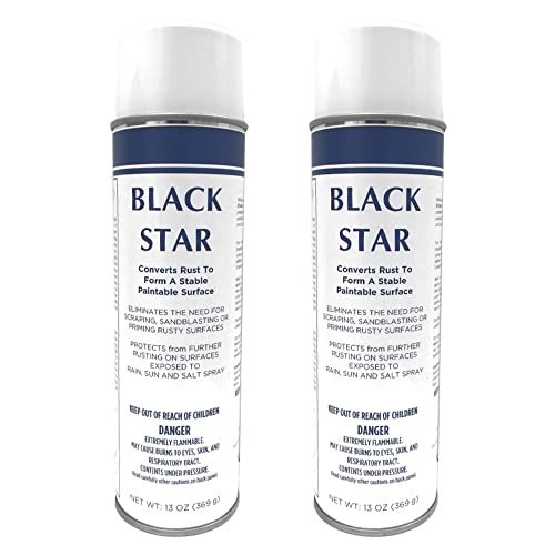 BLACK STAR Rust Converter - Converts Rust on Any Steel Surface – 2 Aerosol Spray Cans