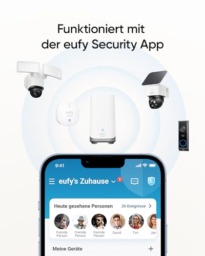 eufy Wasser- & Frostmelder mit Fernalarmierung, IP65, 2 Jahre Batterie, Kompatibel mit HomeBase S380/S280, App-Steuerung, HomeBase Erforderlich