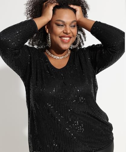 RITERA Plus Size Tunic Tops for Women Long Sleeve Shirts Pleated Front Casual V Neck Flowy Blouse Fall Winter 14W 28W Xl-5Xl3