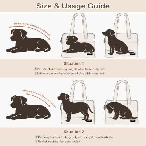Dog Purse Carrier for Small Dogs, 15"x11"x7.9" Pet Travel Carrier | Breathable Mesh, Safety Hooks, Support Pad, Multi Spacious Pockets, Soft Puppy Carrier for Cats Rabbits, Black - Image 4