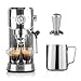 BEEM ESPRESSO-ULTIMATE BARISTA-SET - XL mit Espresso-Siebträgermaschine (20 bar), Edelstahl | Milchkännchen, 350 ml, Edelstahl | Coffee-Tamper, 51 mm, Edelstahl