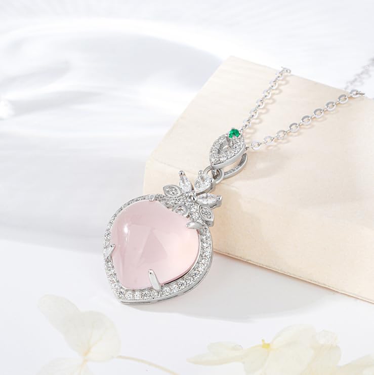 Collier calcédoine authentique pendentif cœur argent 925 - 3