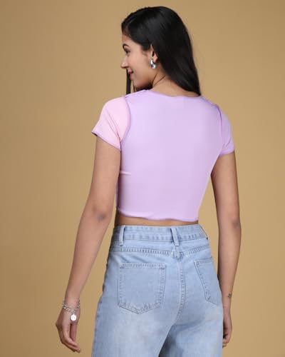 Image of Noble Monk Women Cotton Blend Casual Fit Stylish Tops | Casual Crop Top's | Tshirt