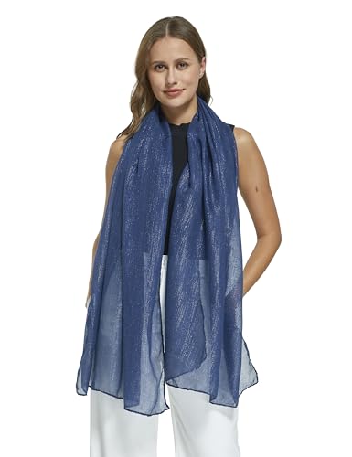PANTONIGHT Women's Fashion Scarf Sparkling Evening Shawl Lightweight Wedding Shawl Head Scarf and Wraps for Party (2702)3
