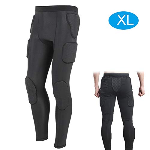 Keenso Pantaloni Antiscivolo in Cotone, Anti-collisione Eva Pantaloni Sportivi Lunghi Protezione Fitness Sport Pantaloni Sportivi da Portiere(L) Abbigliamento Protettivo per Lo Sport