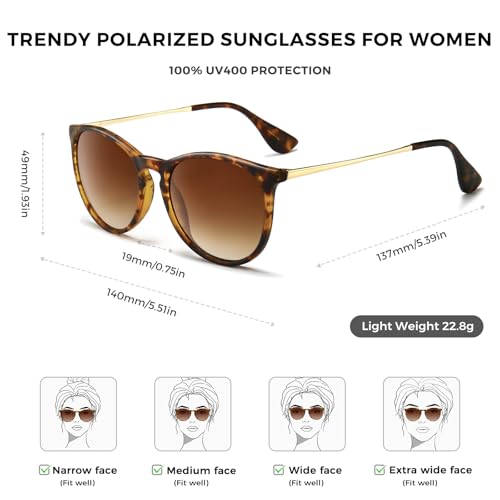 Round Polarized Sunglasses for Women, UV400 Protection, Trendy Stylish Sunglasses for Travel & Outdoor4