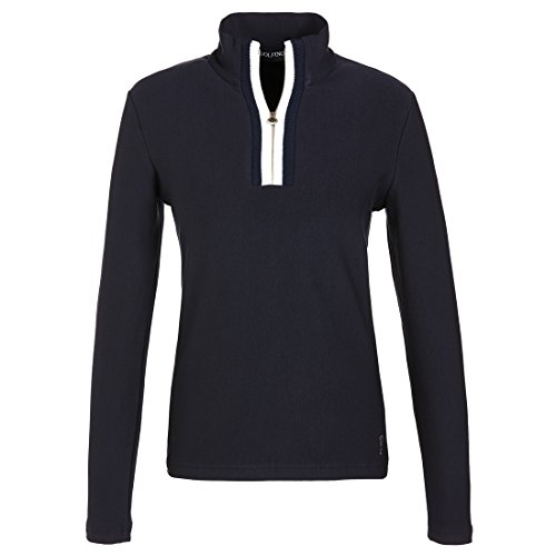 GOLFINO Ladies Techno Wool Sweatshirt with Half Zipper, Size 6 Small (Navy)